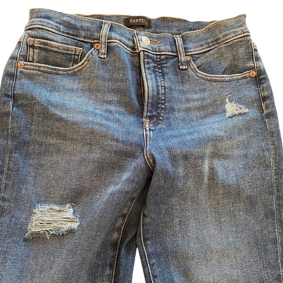 Reworked Bell Bottom High Rise Wide Leg Flare Stretch Distressed Jeans TALL - Picture 5 of 8